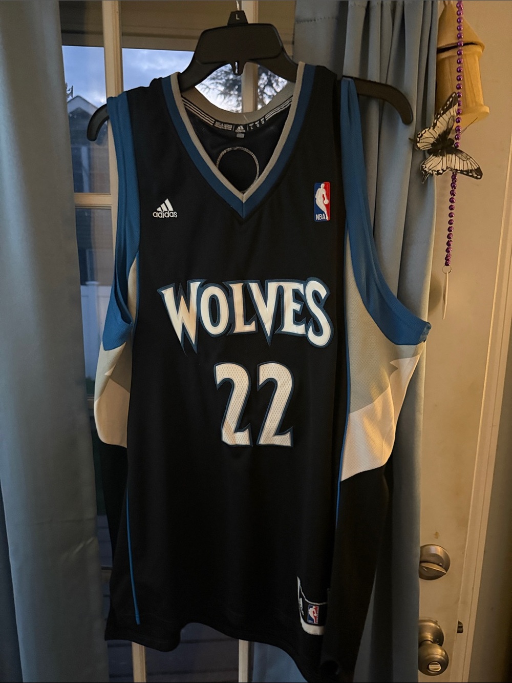 adidas Black and Blue Minnesota Wolves #22 NBA Jersey